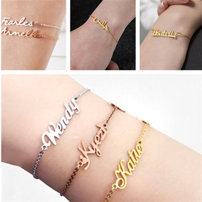 Summer Personalized Custom Name Anklets For Women Stainless Steel Cable Chain Gold Colour Sandy Beach Exquisite Jewelry Present Ooho