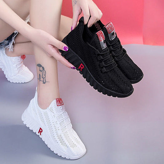 Women Tennis Shoes Bottom Sneakers Gym Female Sport Walking Breathable Mesh Women Sneakers Lightweight Sports Running Shoes Ooho