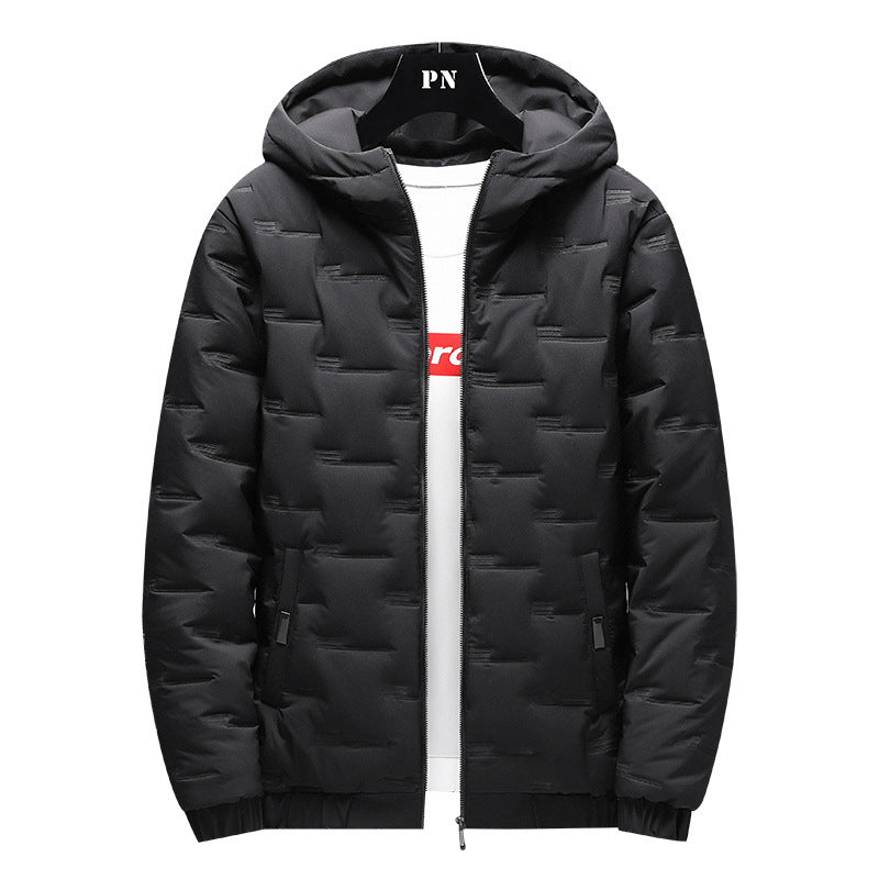 Men's Jacket Short Warm Hooded Cotton Jacket Men Ooho