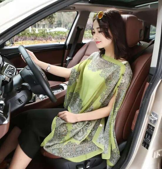 Women's Chiffon Poncho – Lightweight Beachwear Tunic Scarf Shawl Cover-Up Ooho