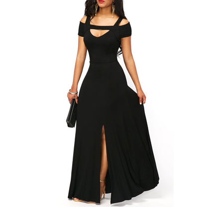 Solid Color V-Neck Strapless Split Slim Fit Party Dress for Women | Sexy Evening Dress Ooho