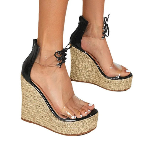 Women Wear Hemp Rope Wedges Sandals Ooho