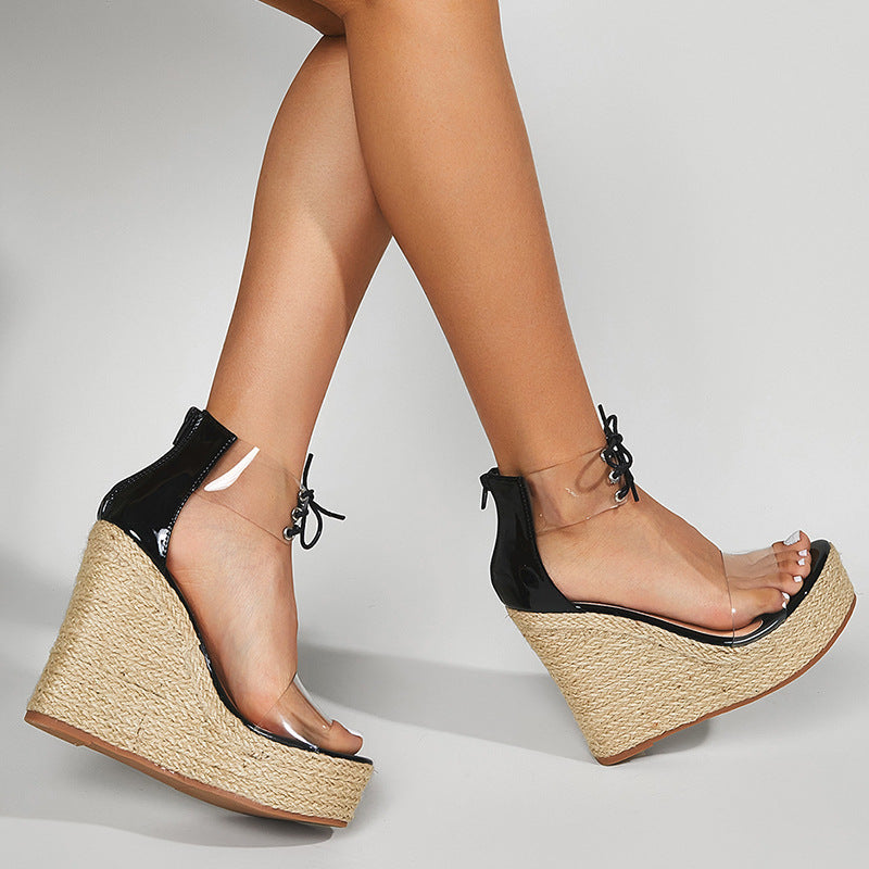 Women Wear Hemp Rope Wedges Sandals Ooho