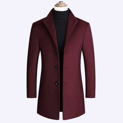 Woolen Coat Men Autumn And Winter Middle-Aged Men Ooho