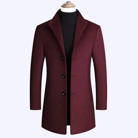 Woolen Coat Men Autumn And Winter Middle-Aged Men Ooho