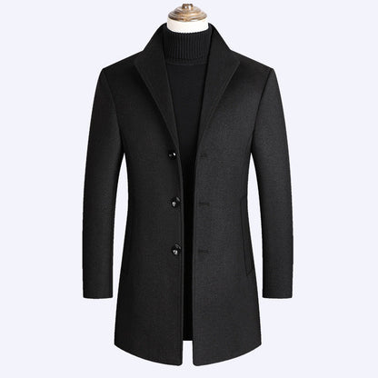 Woolen Coat Men Autumn And Winter Middle-Aged Men Ooho
