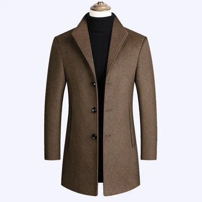 Woolen Coat Men Autumn And Winter Middle-Aged Men Ooho