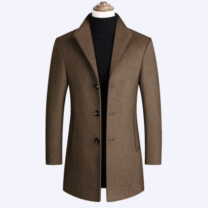 Woolen Coat Men Autumn And Winter Middle-Aged Men Ooho