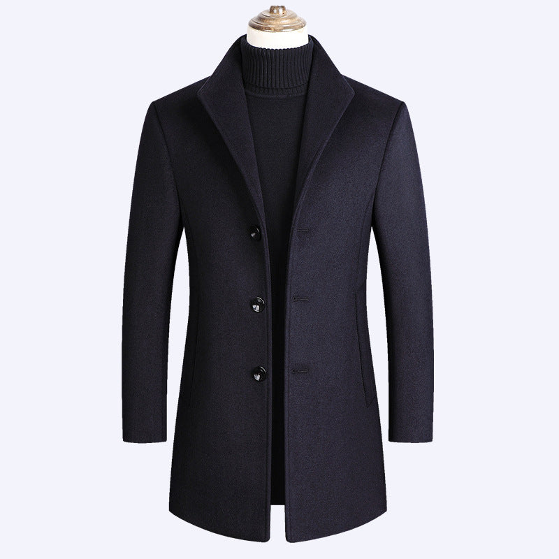 Woolen Coat Men Autumn And Winter Middle-Aged Men Ooho