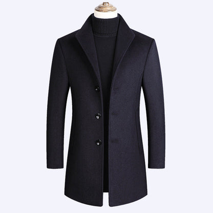 Woolen Coat Men Autumn And Winter Middle-Aged Men Ooho