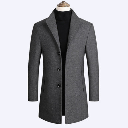 Woolen Coat Men Autumn And Winter Middle-Aged Men Ooho