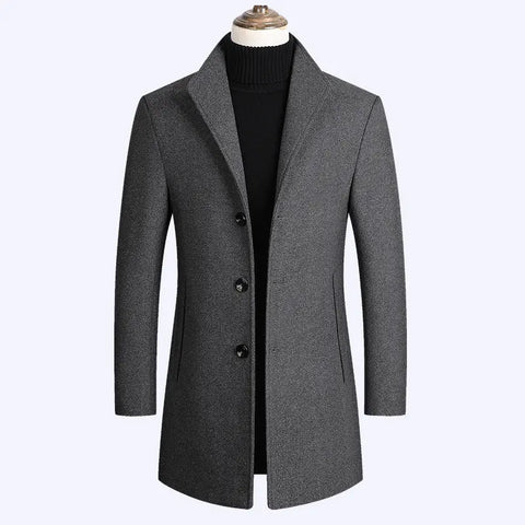 Woolen Coat Men Autumn And Winter Middle-Aged Men Ooho