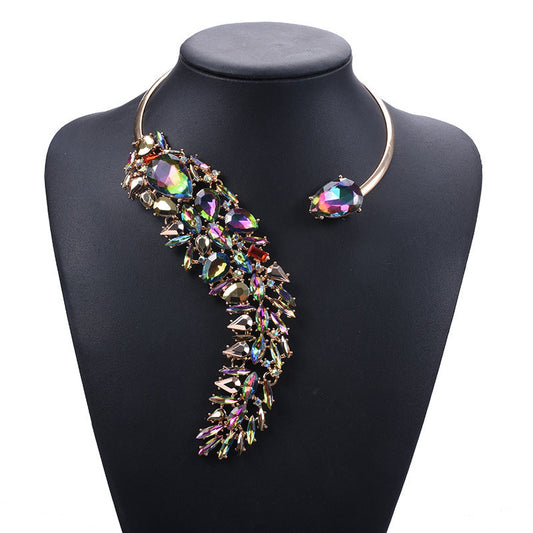 Colorful Rhinestones Chokers Necklaces Fashion Trend Crystals Necklaces Fine Jewelry Accessories for Women Ooho