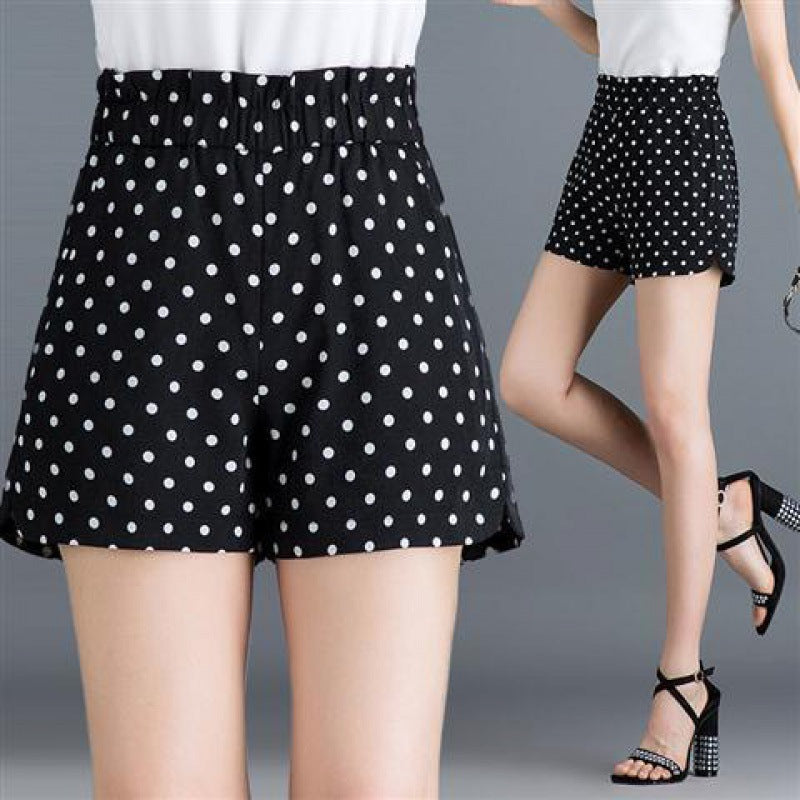 Polka Dot Plaid Shorts Women Summer Ooho