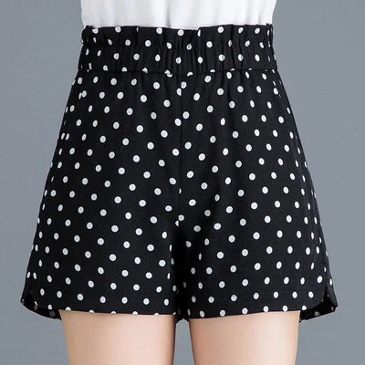 Polka Dot Plaid Shorts Women Summer Ooho