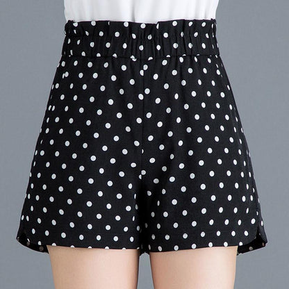 Polka Dot Plaid Shorts Women Summer Ooho