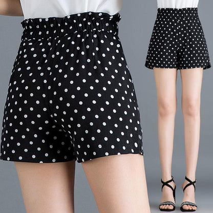 Polka Dot Plaid Shorts Women Summer Ooho