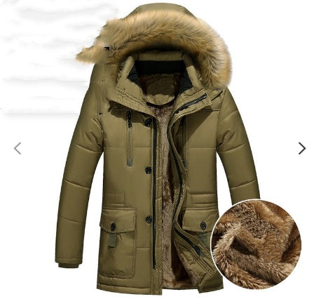 Down Parka Men Winter Jacket Hooded Down Coat Ooho