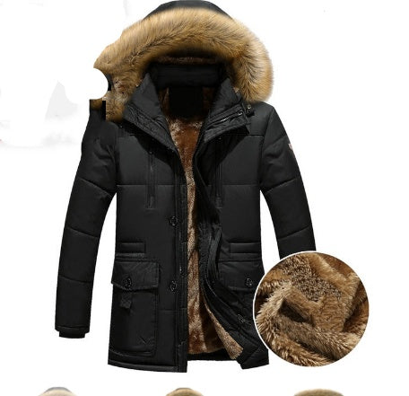 Down Parka Men Winter Jacket Hooded Down Coat Ooho