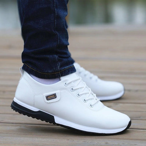 Men's PU Leather Business Casual Shoes for Man Outdoor Breathable Sneakers Male Fashion Loafers Walking Footwear Tenis Feminino null