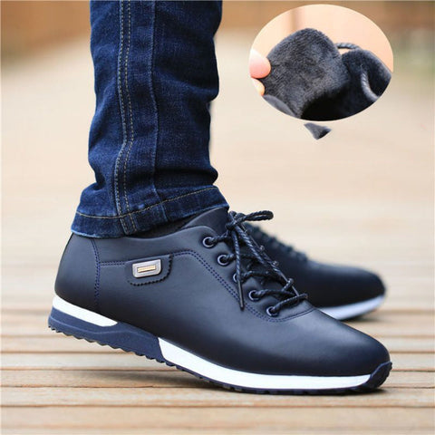 Men's PU Leather Business Casual Shoes for Man Outdoor Breathable Sneakers Male Fashion Loafers Walking Footwear Tenis Feminino null