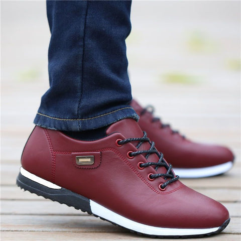 Men's PU Leather Business Casual Shoes for Man Outdoor Breathable Sneakers Male Fashion Loafers Walking Footwear Tenis Feminino null