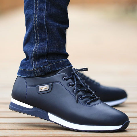 Men's PU Leather Business Casual Shoes for Man Outdoor Breathable Sneakers Male Fashion Loafers Walking Footwear Tenis Feminino null