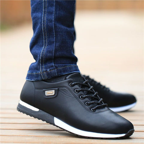 Men's PU Leather Business Casual Shoes for Man Outdoor Breathable Sneakers Male Fashion Loafers Walking Footwear Tenis Feminino null