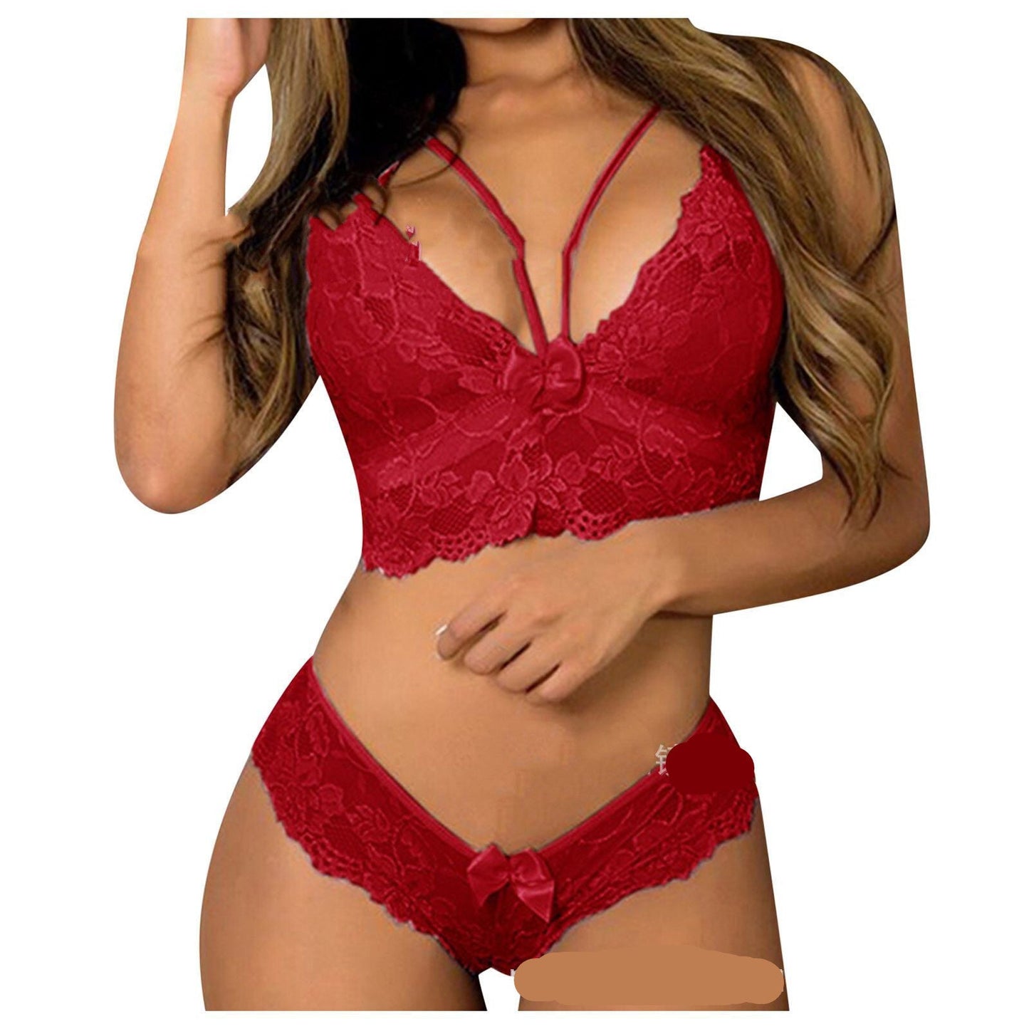 Sexy Women Plus Size Lingerie Corset Lace Floral Bralette Bra Two Piece Underwear Sexy Lingerie Ooho