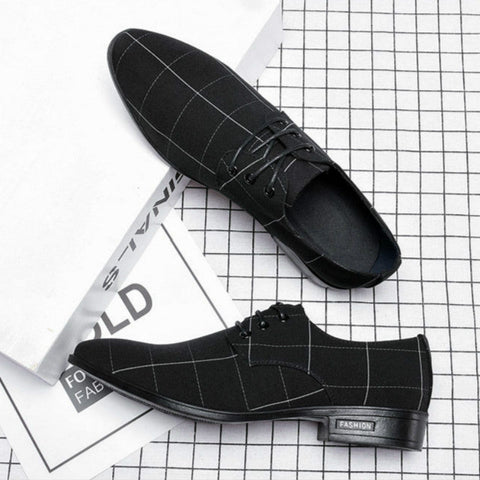 Mens Shoes Men Dress Shoes Leather Breathable Leisure Business Canvas Formal Shoes Ooho