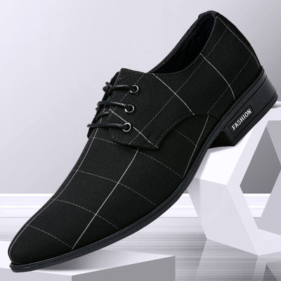 Mens Shoes Men Dress Shoes Leather Breathable Leisure Business Canvas Formal Shoes Ooho