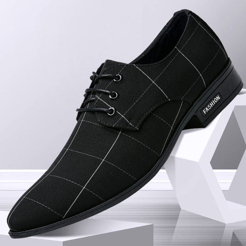 Mens Shoes Men Dress Shoes Leather Breathable Leisure Business Canvas Formal Shoes Ooho