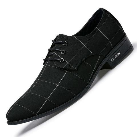 Mens Shoes Men Dress Shoes Leather Breathable Leisure Business Canvas Formal Shoes Ooho
