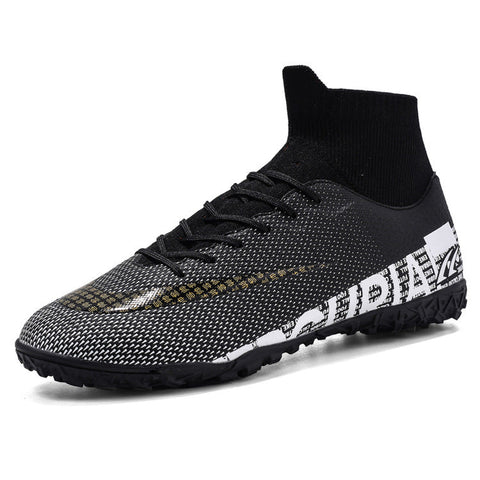 Men Soccer Shoes  High Ankle Football Boots Cleats Grass Training Ooho