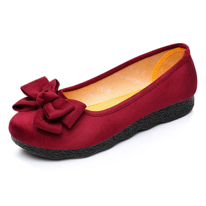 Womens flats Shoes ballet Slip On Bow Round Toe  Ballerina Ooho