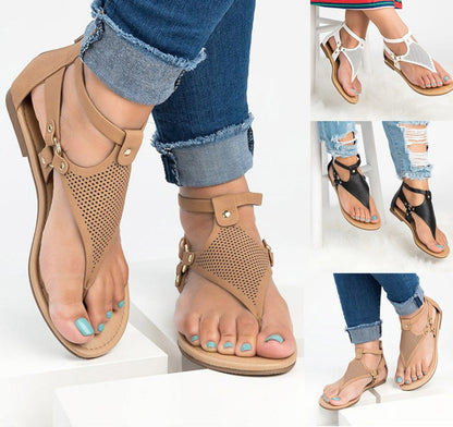 Thong lace ladies sandals openwork flat sandals Ooho