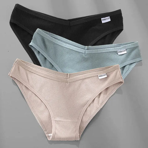 3PCS M-4XL Cotton Panties Female Underwear Sexy Women Briefs Ooho