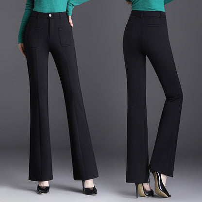Women’s Flared Wide-Leg Suit Pants | Loose Fit Drooping Slimming Trousers Ooho