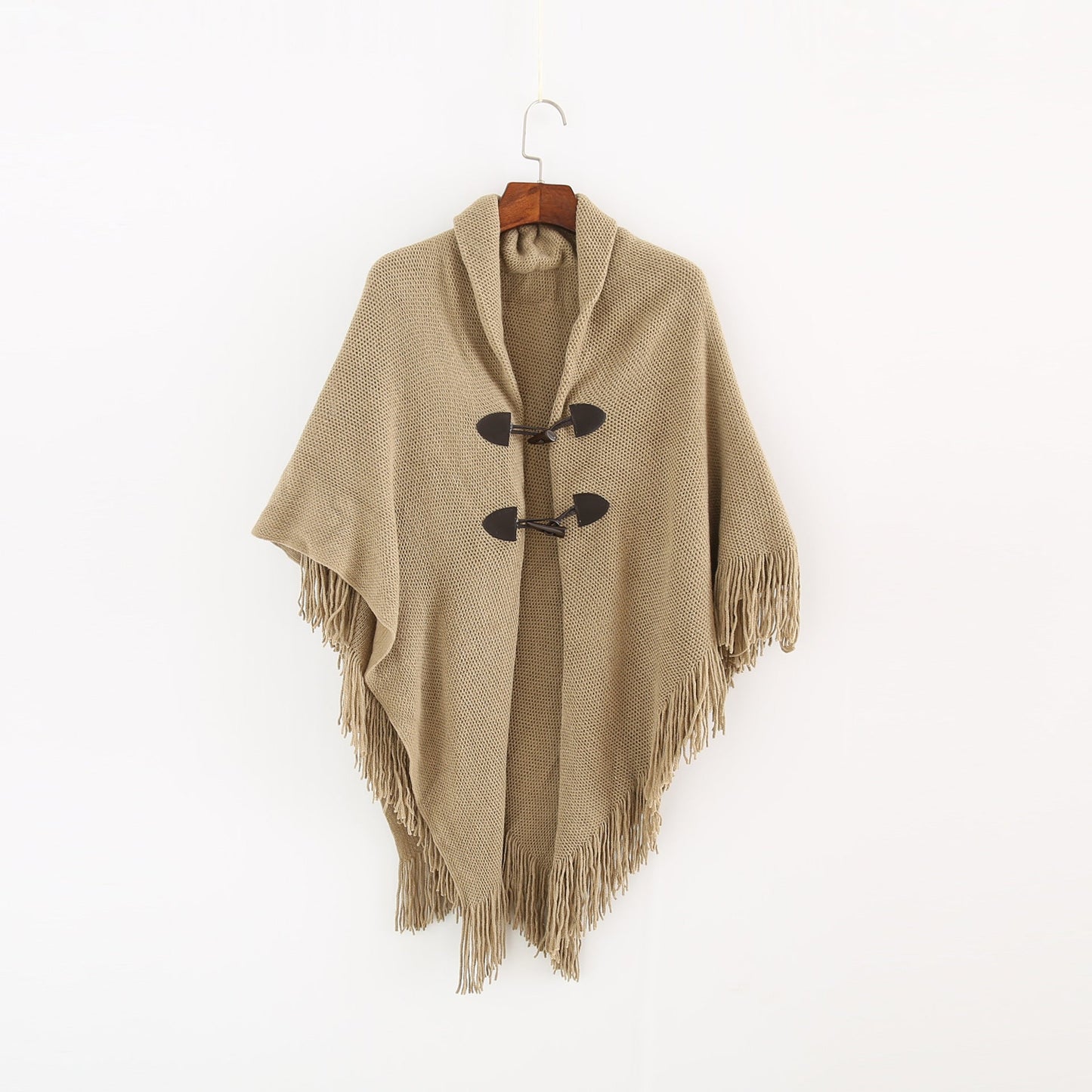 Winter Women's Loose Knitted Kimono Cardigan – Sleeveless Hooded Poncho Shawl Sweater Ooho