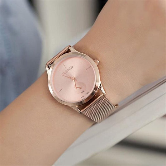 Fashion Alloy Belt Mesh Watch Unisex women's watches Minimalist Style Quartz Watch relogio feminino saat Watches for women Ooho