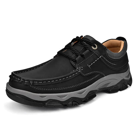 Male PU Plus Size Leather Shoes Outdoor Hiking Shoes Ooho 