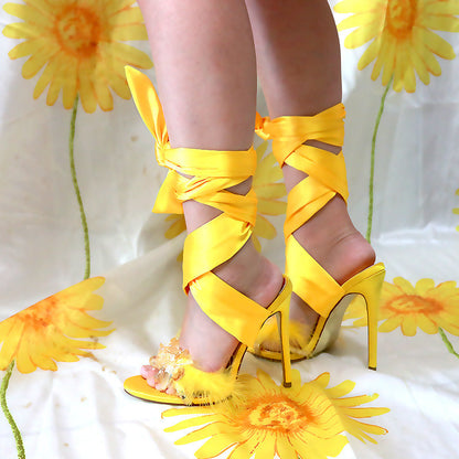 Stiletto cross strap sandals high heels Ooho