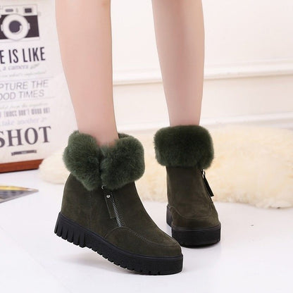 Inner Heightening Snow Boots Women Short Hairy Short Boots Ooho