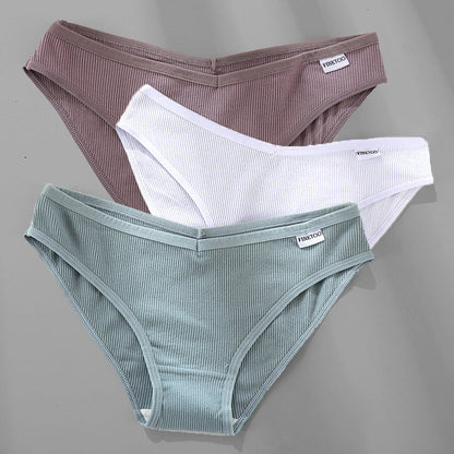 3PCS M-4XL Cotton Panties Female Underwear Sexy Women Briefs Ooho