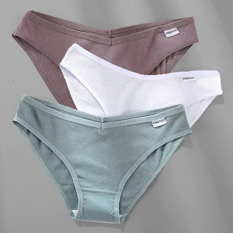 3PCS M-4XL Cotton Panties Female Underwear Sexy Women Briefs Ooho