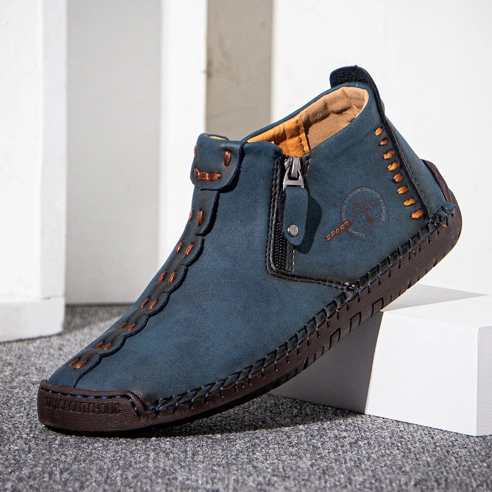 Men Ankle Boots Zipper Outdoor Hiking Shoes Ooho