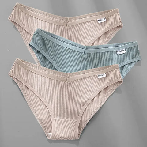 3PCS M-4XL Cotton Panties Female Underwear Sexy Women Briefs Ooho
