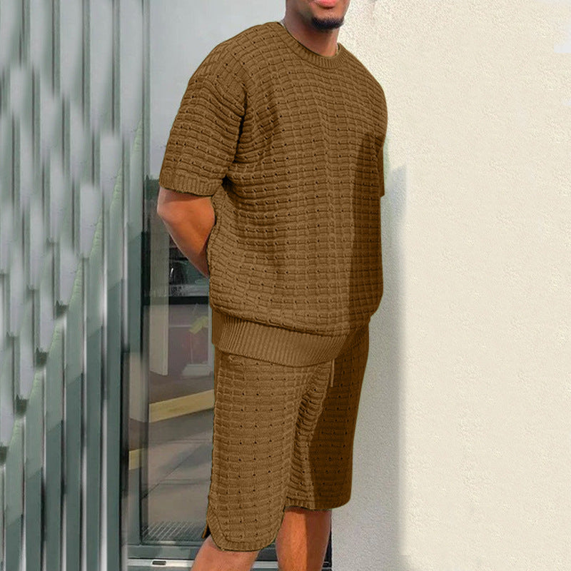 Men's Summer Suit Fashion Loose Men 2 Pieces Outfit Summer Hippie Shirt And Short Set Ooho