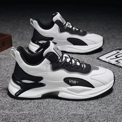 Fashion Black White Sneakers Casual Outdoor Lightweight Breathable Sports Shoes For Men Ooho