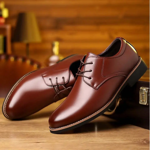 Plus Size Business Formal Wear Black Leather Shoes For Men Ooho 